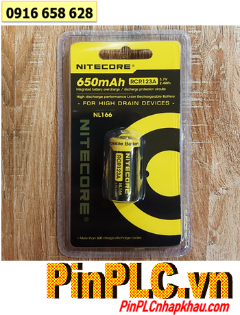 Nitecore RCR123A _Pin sạc Nitecore RCR123A (3.7v 650mAh) _Loại Vỉ 1viên